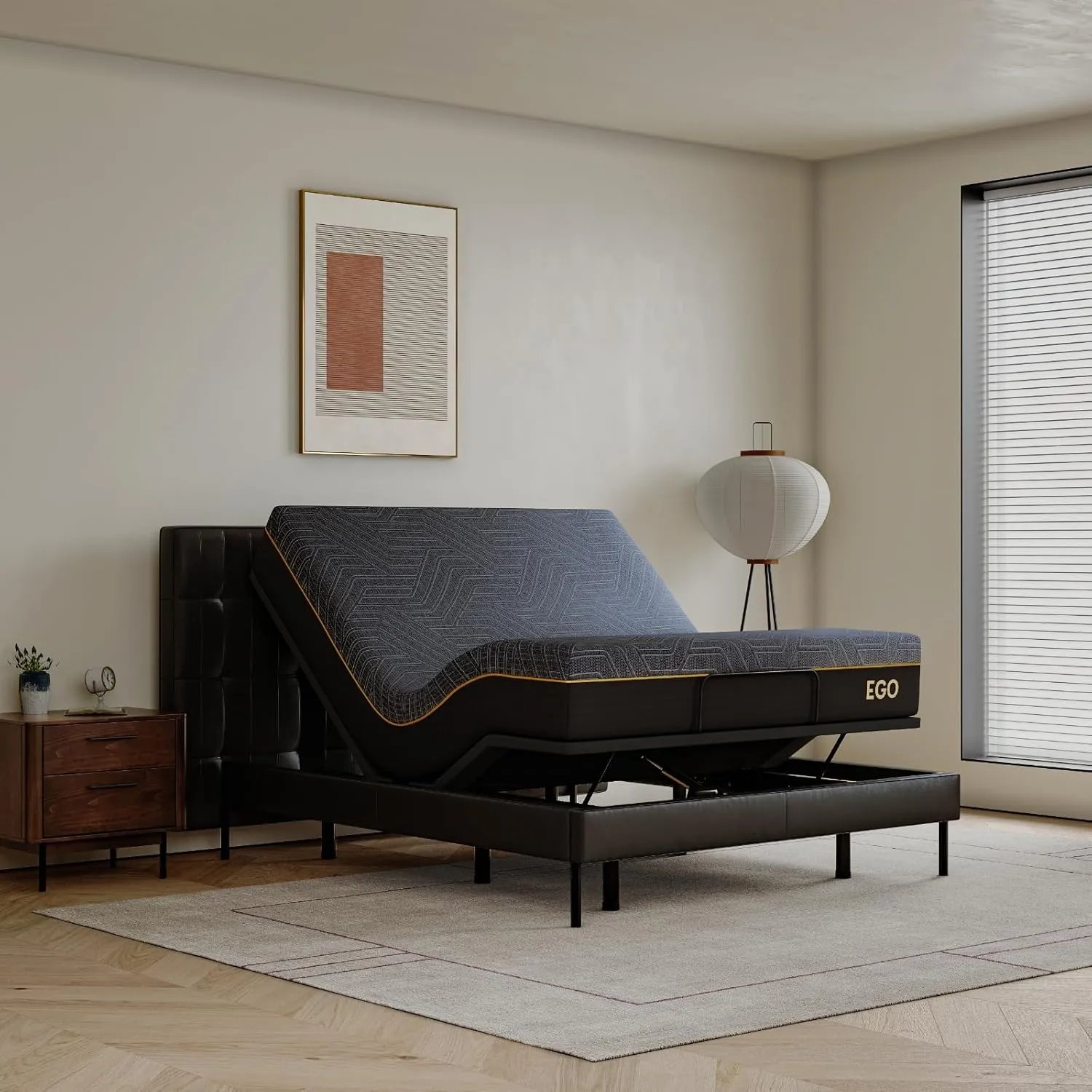 EGOHOME Adjustable Bed Frame Twin XL and 12 inch Gel Cooling Memory Foam Mattress Set, Electric Foldable Metal Bed Base with Wireless Remote, Head and Foot Incline, Zero Gravity Mode, Twin XL Size