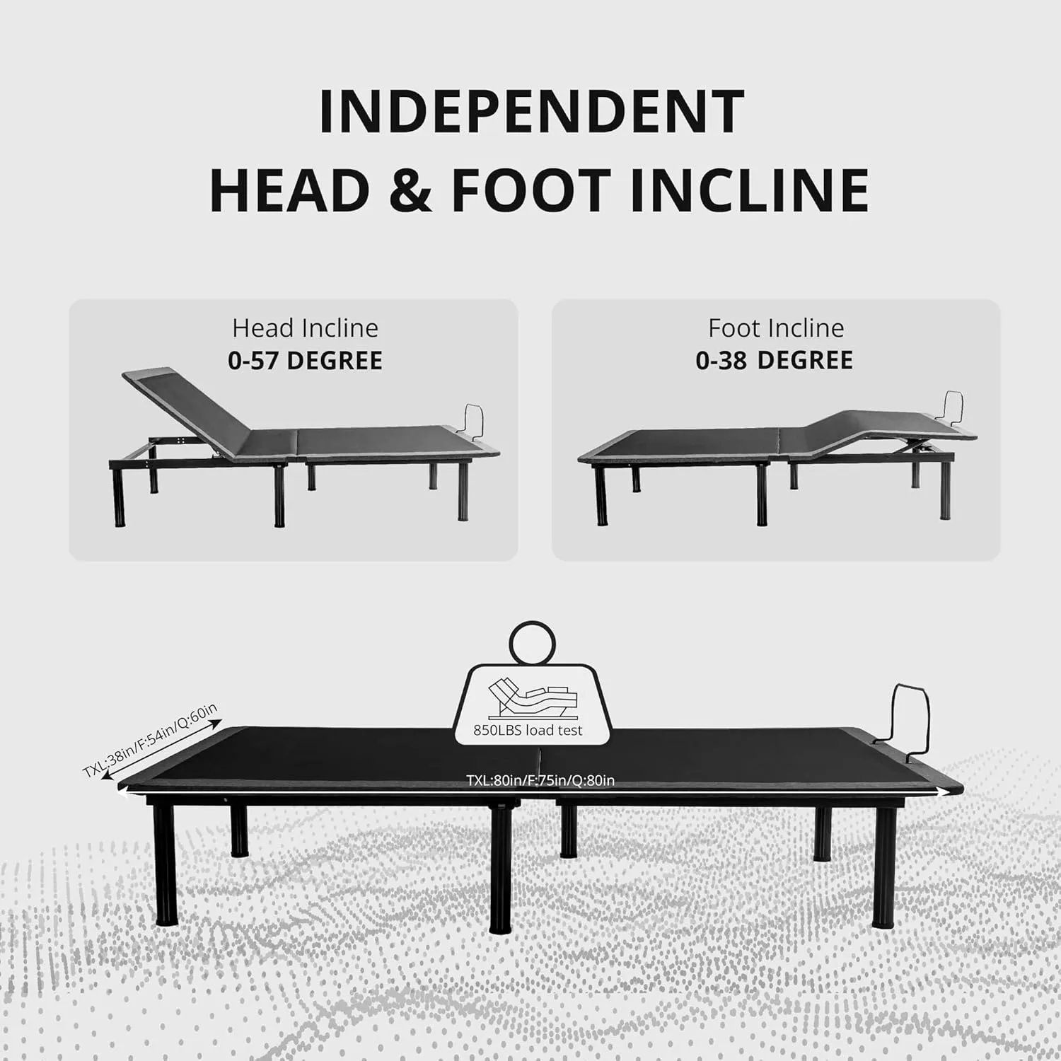 EGOHOME Adjustable Bed Frame Twin XL and 12 inch Gel Cooling Memory Foam Mattress Set, Electric Foldable Metal Bed Base with Wireless Remote, Head and Foot Incline, Zero Gravity Mode, Twin XL Size
