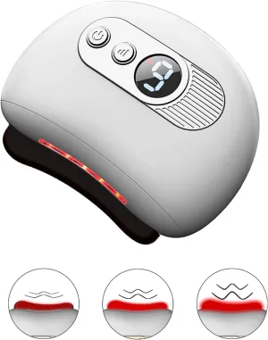 Electric Gua Sha Facial Tools,Light Based Multifunctional Facial Massager with LED Screen,Facial Scraping/Sculpting/Tightening with Heat/Electric Vibration, Anti-Aging & Wrinkles, Double Chin (White)