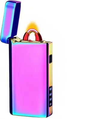 Electric Lighter, Windproof High Power Pulse Plasma Arc Lighter with Flashlight, USB-C Rechargeable Electronic Lighters, for Men & Women (Colored)