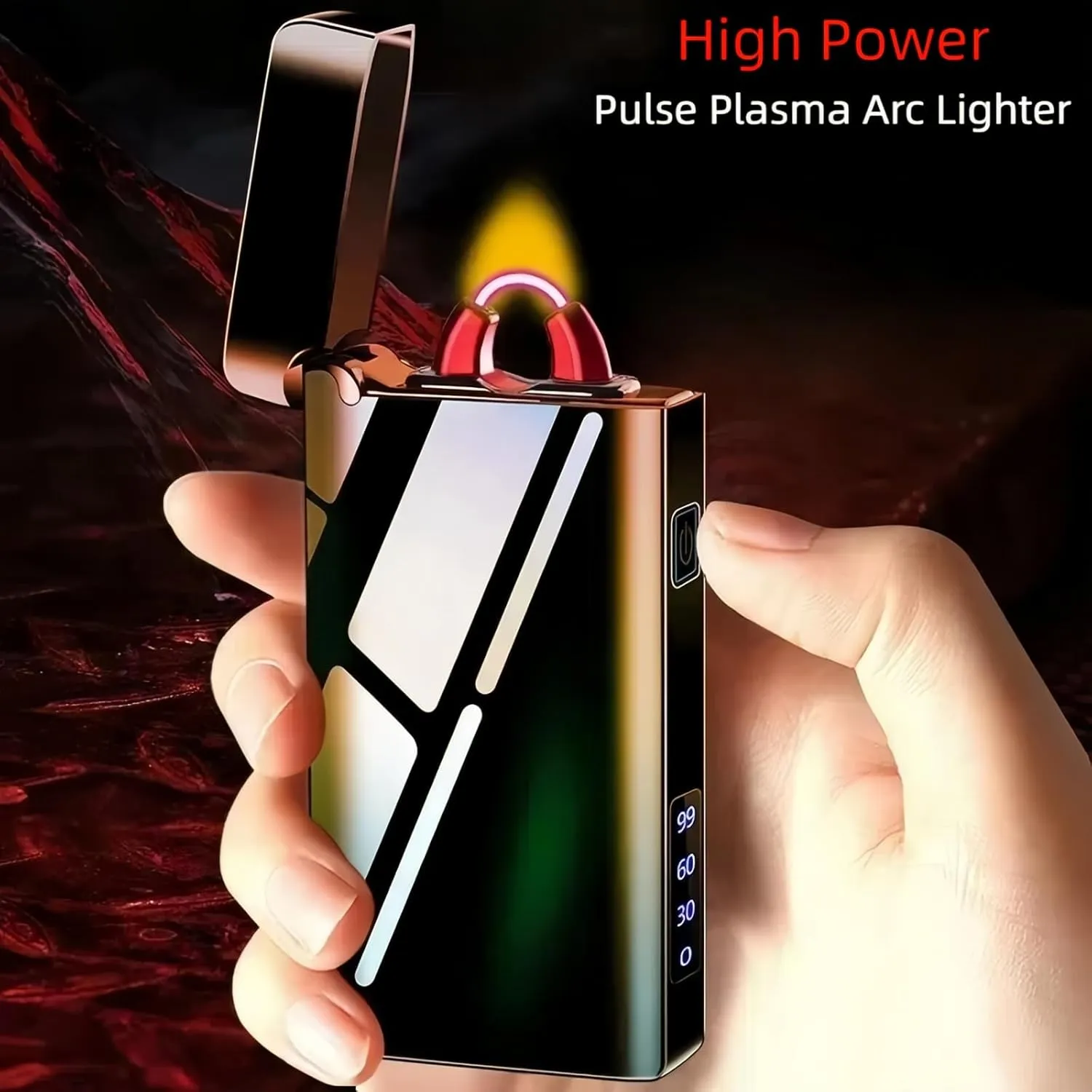 Electric Lighter, Windproof High Power Pulse Plasma Arc Lighter with Flashlight, USB-C Rechargeable Electronic Lighters, for Men & Women (Colored)