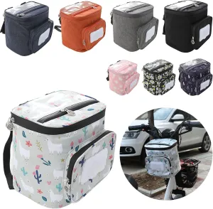 Electric Scooter Handlebar Storage Bag - Waterproof with Adjustable Straps, White Sheep Pattern, 8.3"x7.5" / 21x19 cm