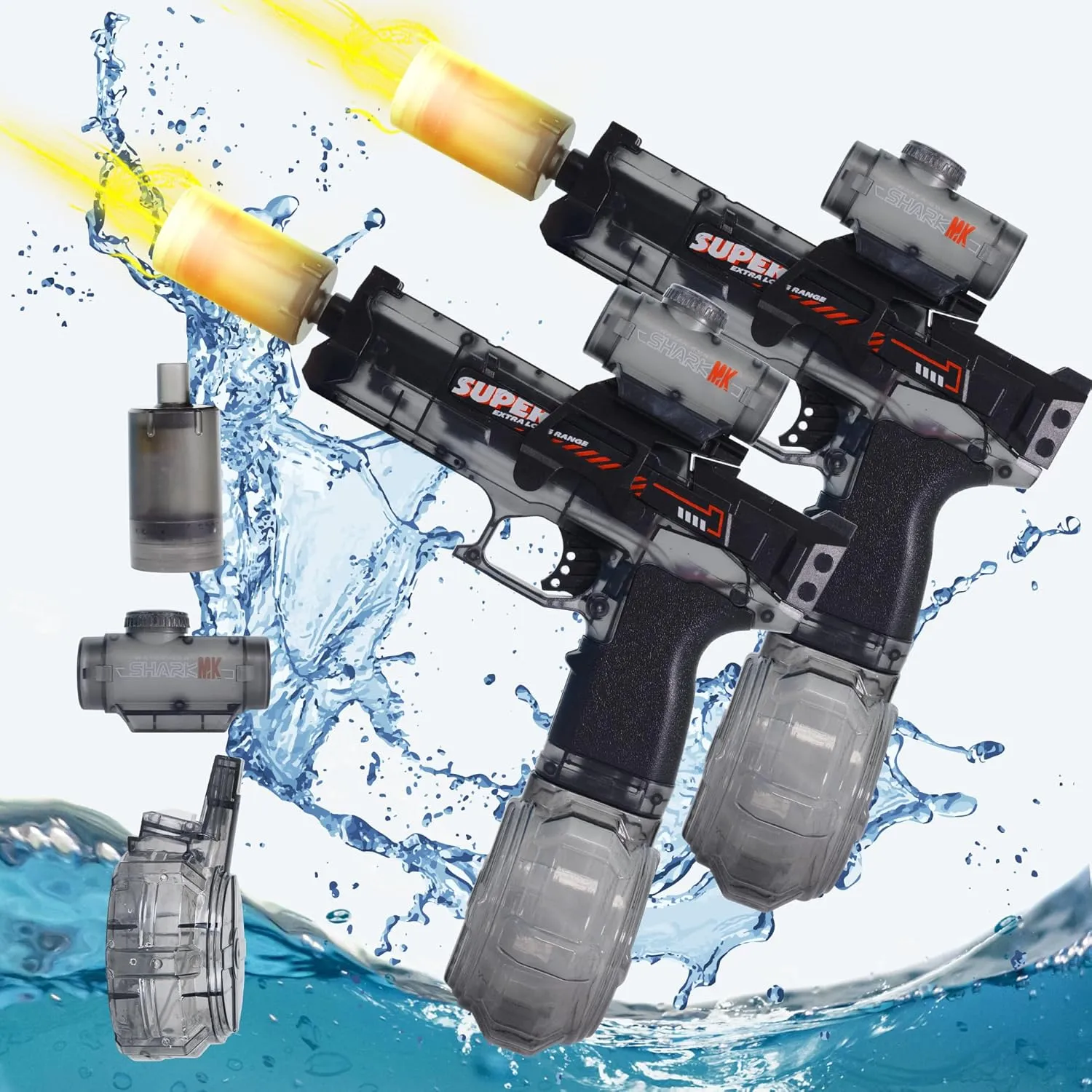 Electric Water Gun for Kids Ages 8-12-Automatic Water Gun with Automatic High Power, Long Range 28-32 FT,Beach Toys for Summer Outdoor Fun, Black*2