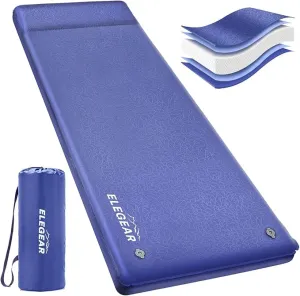 Elegear Self Inflating Sleeping Pad, 3.1'' Ultra-Thick Memory Foam Camping Pad with Pillow, 20s Fast Inflating Camping Mattress Pad, 4-Season Insulated Camp Sleeping Mat for Camping/Travel/Tent/Car