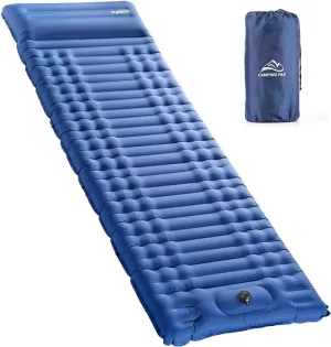 Elegear Self Inflating Sleeping Pad for Camping, 4" Ultra-Thick Camping Mattress Pad with Pillow Built-in Foot Pump Camping Sleeping Mat for Backpacking, Hiking, Portable Camping Pad