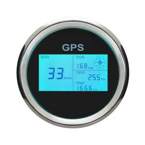 ELING 3 3/8" 85mm Digital GPS Speedometer LCD Speed Gauge Odometer Course Mileage Adjustable 7 Backlights for Boat Snowmobile Car Motorbike Truck IP67 Waterproof