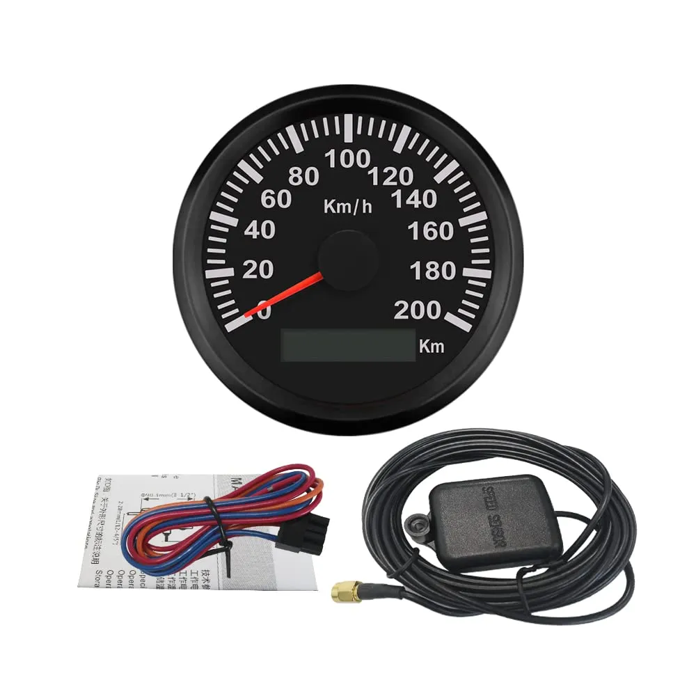 ELING KM GPS Speedometer Odometer 200KM/H for Auto Marine Truck with Backlight 85mm 12V/24V