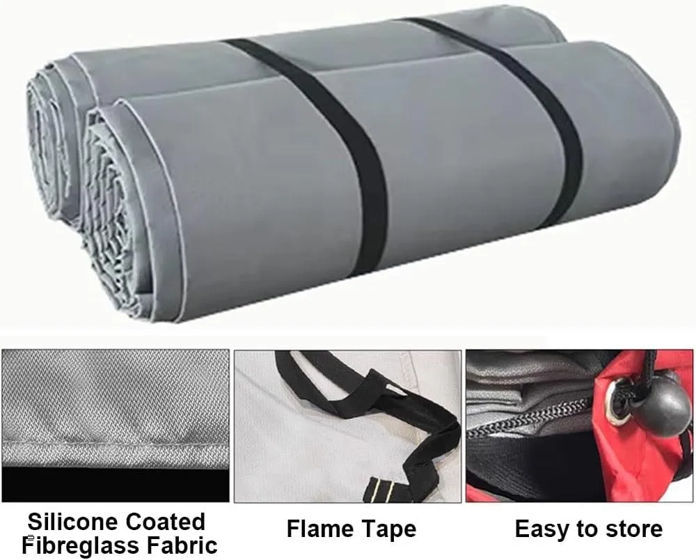Emergency Fire Blanket for Car, Fireproof Tarp Survival Safety Fire Suppression Blanket for Electric Vehicle Truck Automotive Conflagration(26.3 * 32.9ft/8 * 10m)