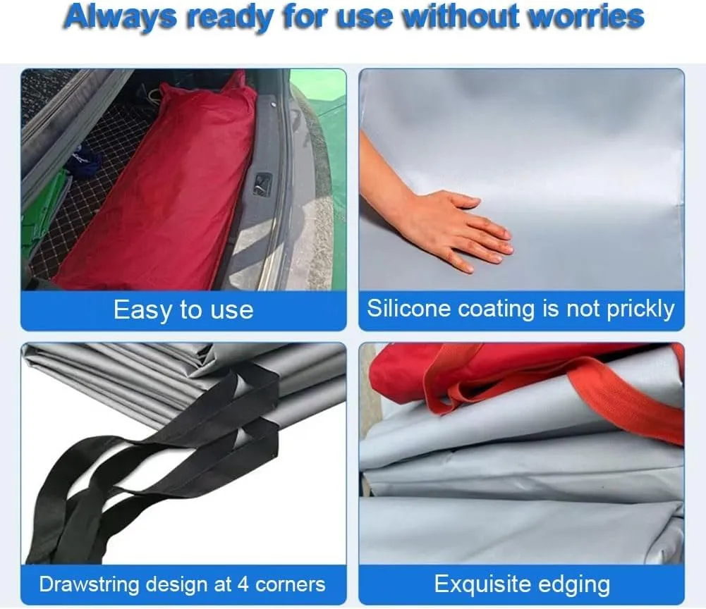 Emergency Fire Blanket for Car, Fireproof Tarp Survival Safety Fire Suppression Blanket for Electric Vehicle Truck Automotive Conflagration(26.3 * 32.9ft/8 * 10m)