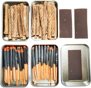 Emergency Fire Starter Waterproof Stormproof Matches Natural Jude Hemp Cord for Camping Hiking Bushcraft Outdoor Survival Bug Out Bag