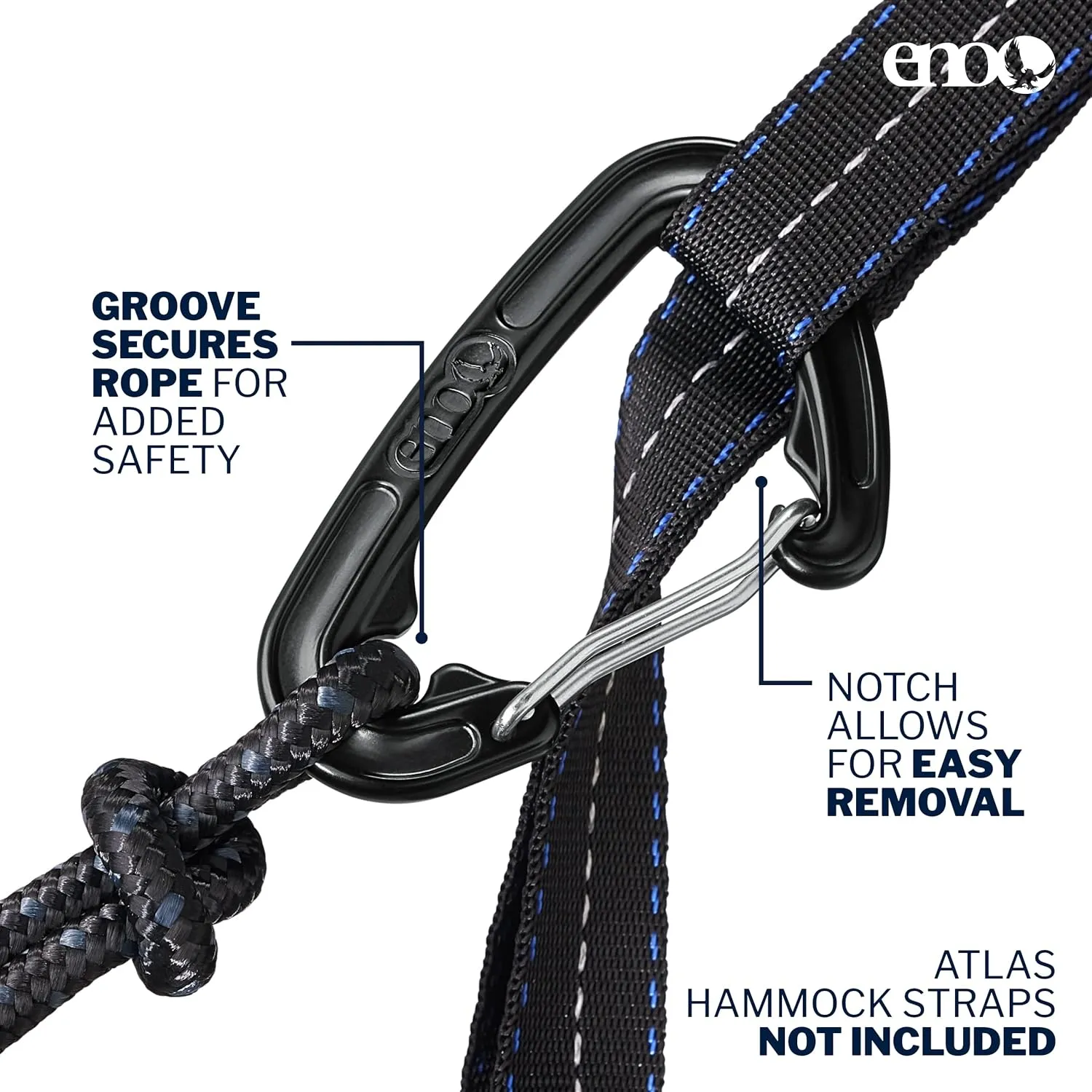 ENO SingleNest Hammock - Lightweight, 1 Person Portable Hammock - for Camping, Hiking, Backpacking, Travel, a Festival, or The Beach - Navy/Royal