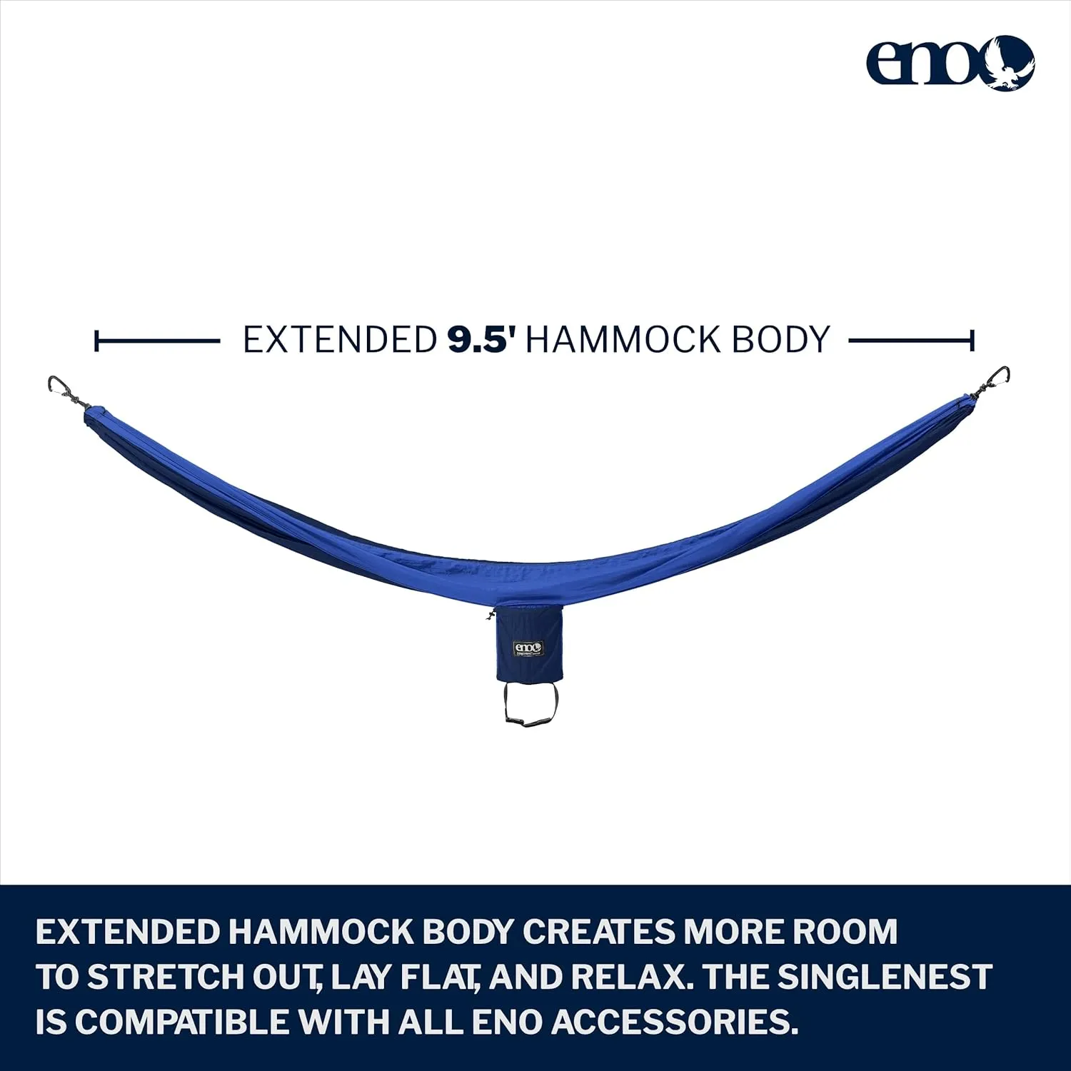 ENO SingleNest Hammock - Lightweight, 1 Person Portable Hammock - for Camping, Hiking, Backpacking, Travel, a Festival, or The Beach - Navy/Royal