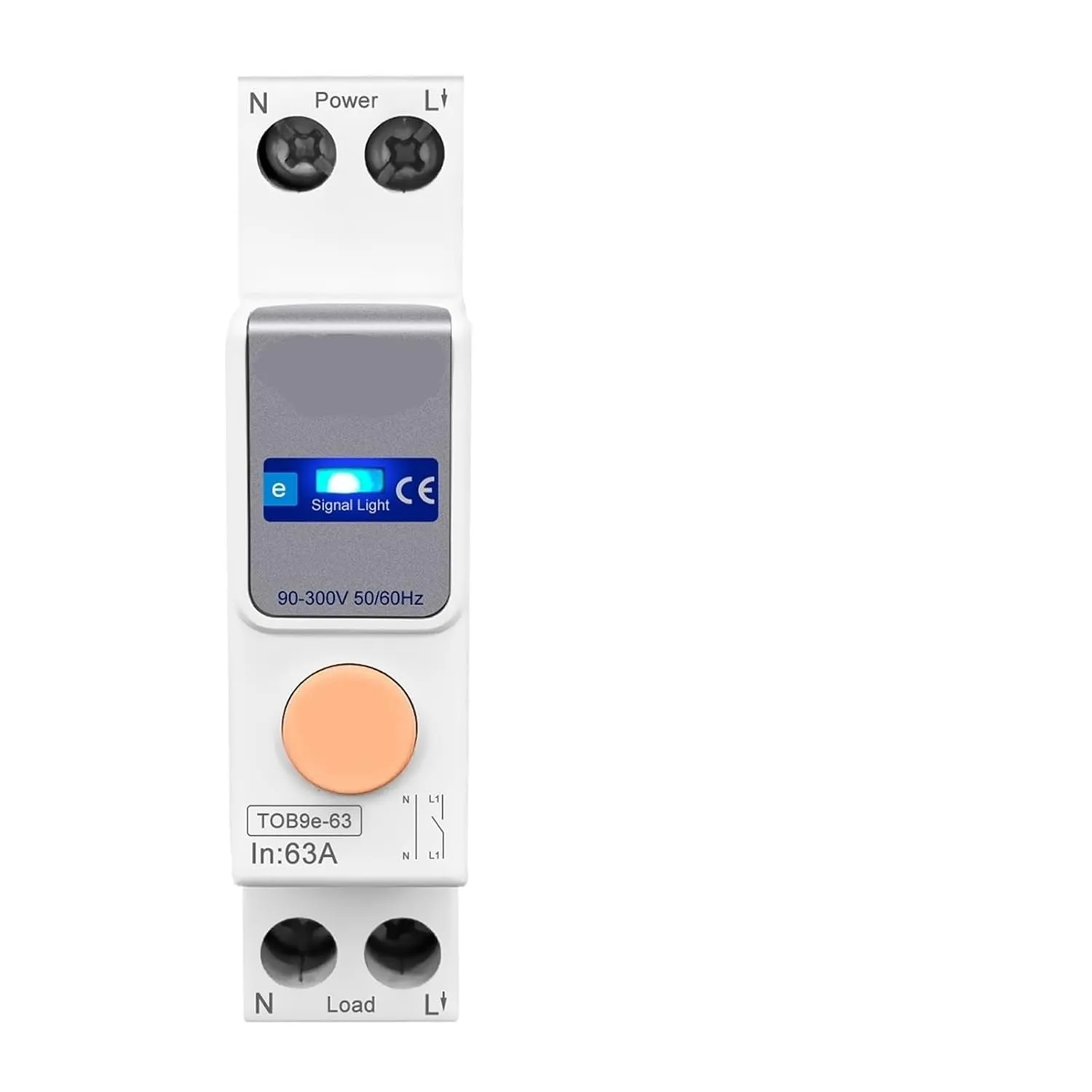 Ewelink 1P N 63A 110V 220V Energy Meter Kwh Metering Circuit Breaker Timer Relay Protection(TOB9e-63M VA Protect,TOB9e-63 32A)