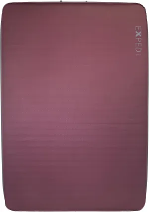 Exped MegaMat 15 Duo - Self Inflating Foam Sleeping Pad, 6" Thickness Camping Bed, Compact and Lightweight, Mini Pump Included, Burgundy, Long Wide - Past Season