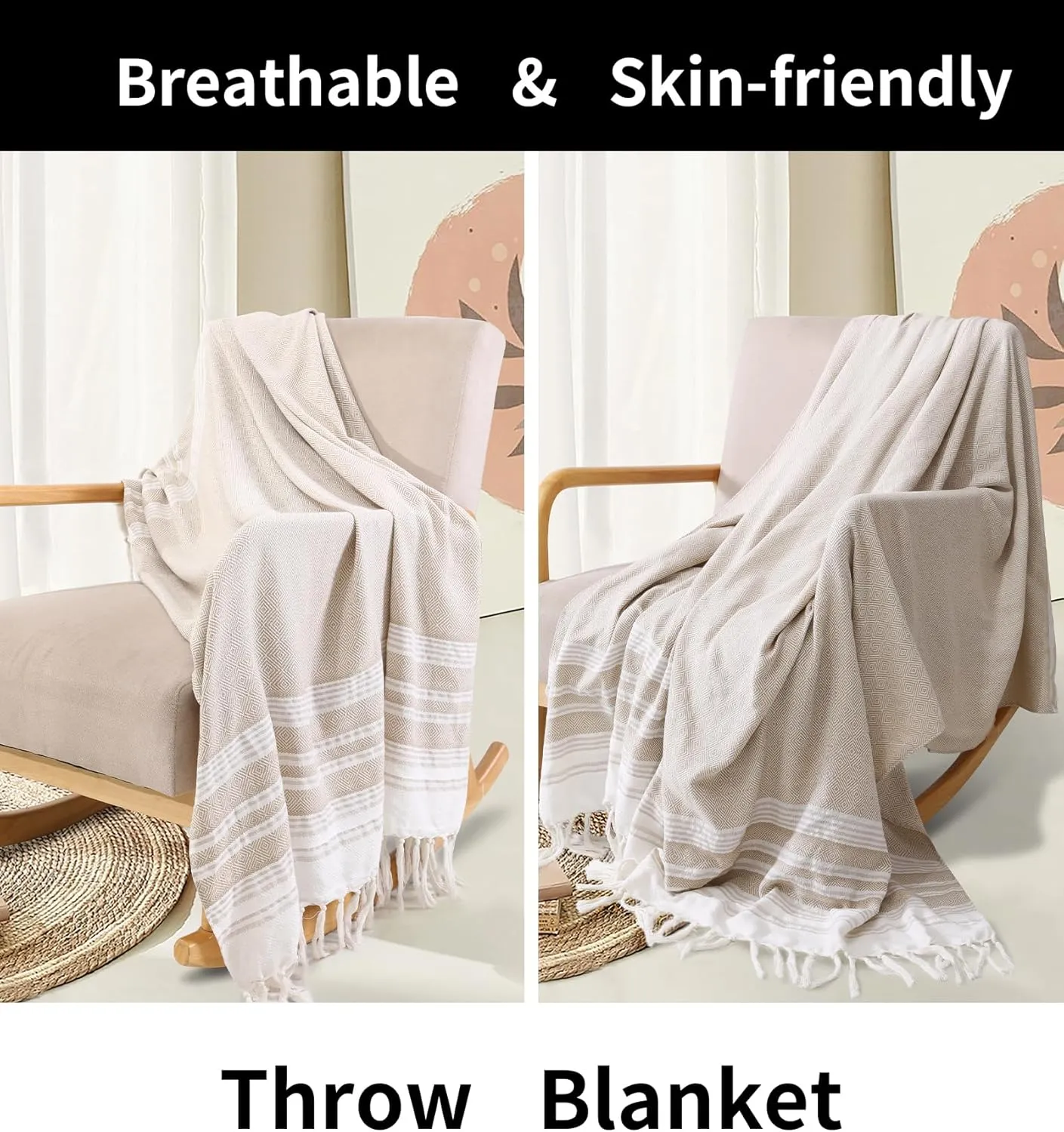 Extra Large Picnic Blanket Outdoor Turkish Beach Towel Camping Blanket ark Stadium Outside Festival Grass Hammock Grounding Rugs Lightweight Mexican Serape Floor Patio Baja Cobijas Mexicanas Para Mesa