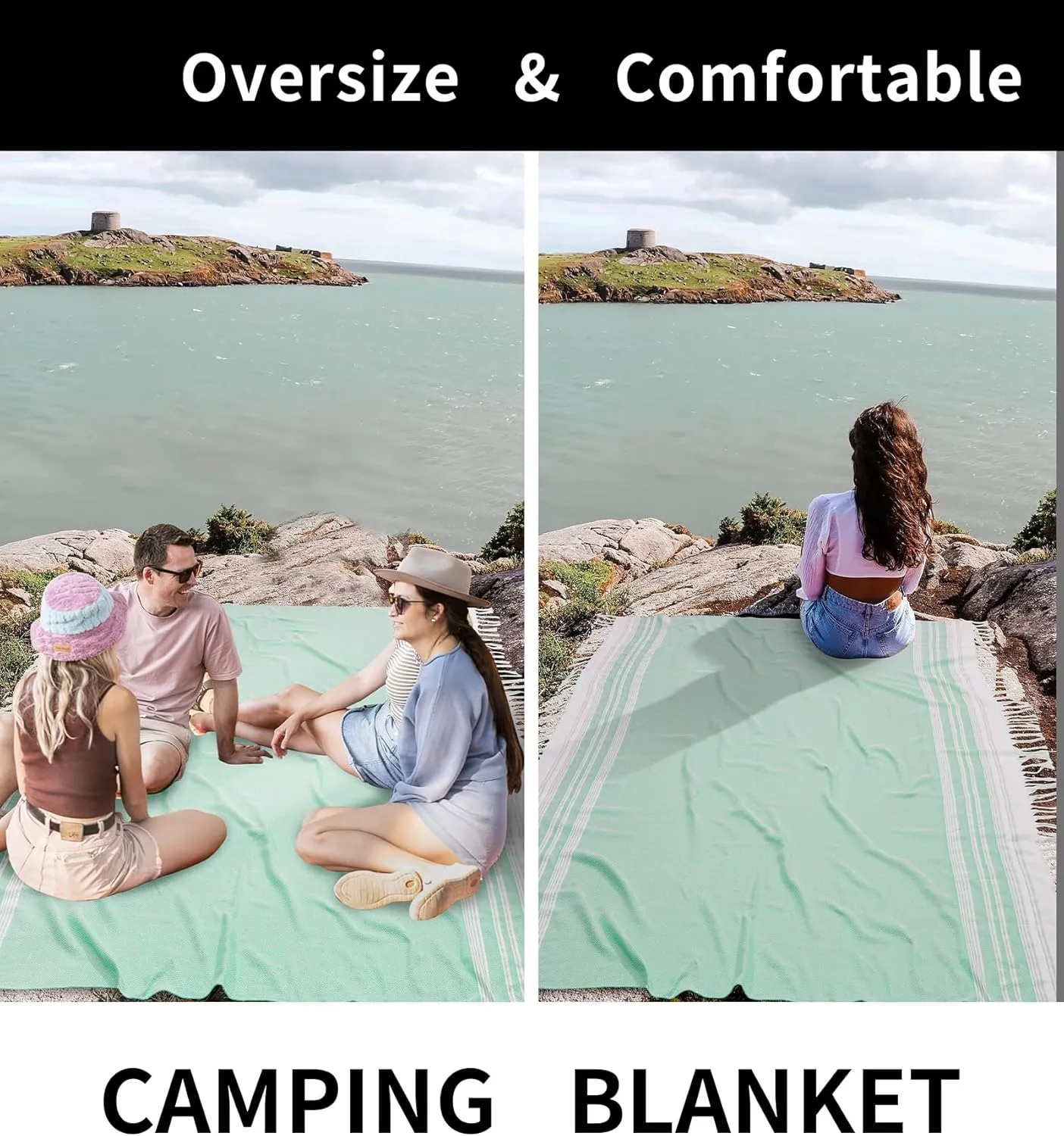 Extra Large Picnic Blanket Outdoor Turkish Beach Towel Camping Blanket ark Stadium Outside Festival Grass Hammock Grounding Rugs Lightweight Mexican Serape Floor Patio Baja Cobijas Mexicanas Para Mesa