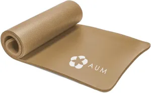 Extra Thick 0.4" Tech Foam Exercise Yoga Mat w/Carry Strap - Non-slip, Moisture-Resistant Cushion for Pilates - Support for Stretching & Physical Therapy - 72" x 24" (Coffee)