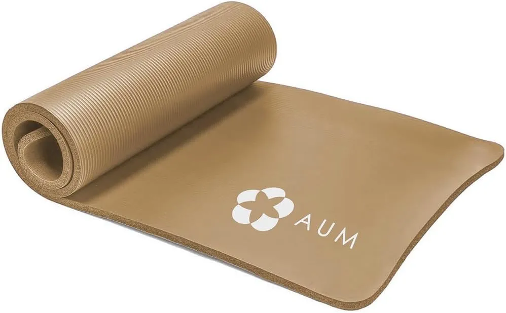 Extra Thick 0.4" Tech Foam Exercise Yoga Mat w/Carry Strap - Non-slip, Moisture-Resistant Cushion for Pilates - Support for Stretching & Physical Therapy - 72" x 24" (Coffee)