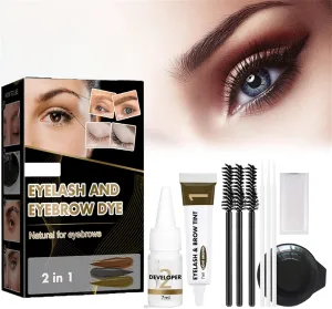 Eyelash and Eyebrown Dye Kit, Lash Lift and Tint Kit, Strictly Professional Eyelash & Eyebrow Dye Tint Basic Tinting Kit, Sweat-Proof, No Fading, No Smudges