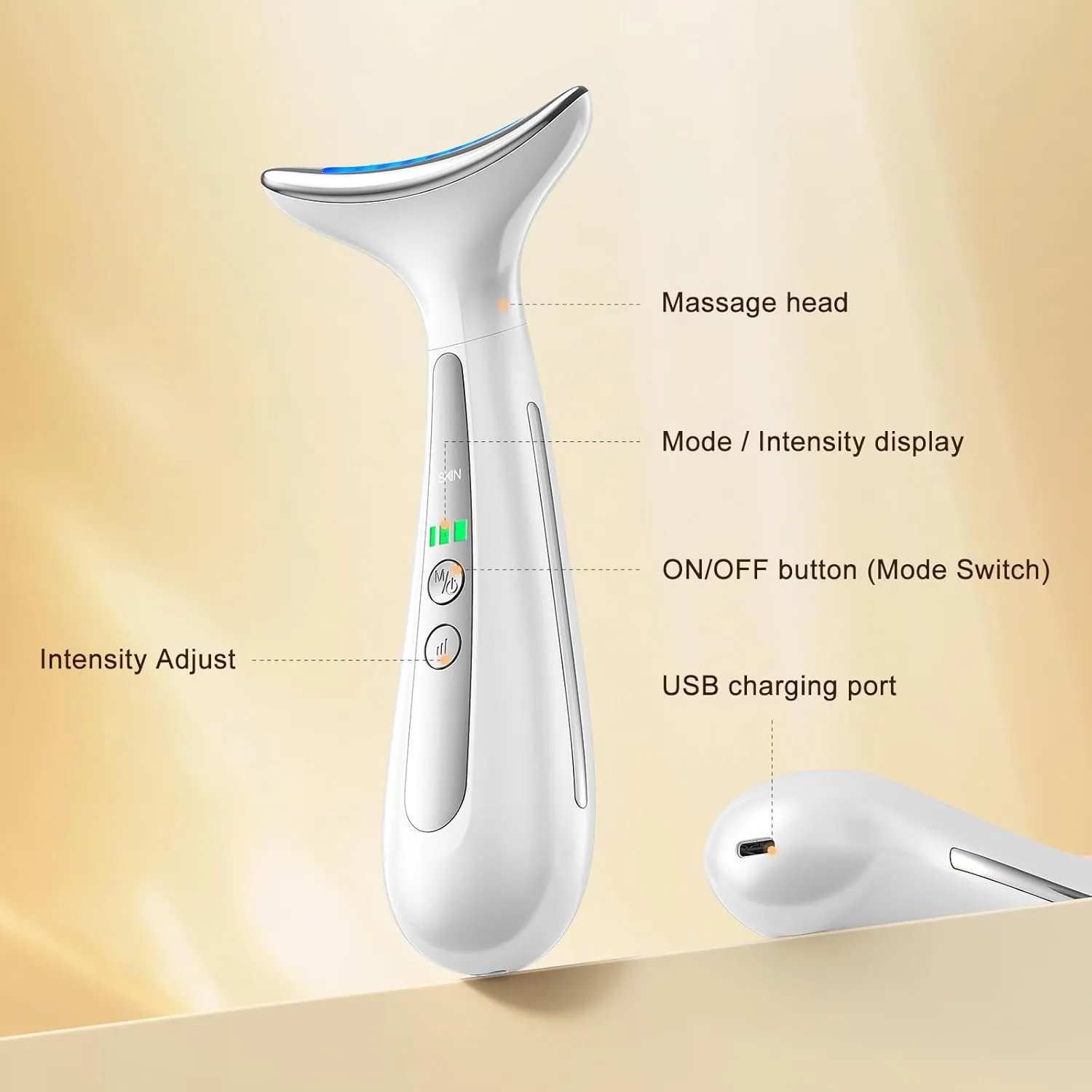 Facial and Neck Massager for Face, Neck & Eye - Skin Lifting & Firming - Wrinkle & Dark Circle Reducer - at Home Skin Care Face Sculpting Tool and Neck Massager
