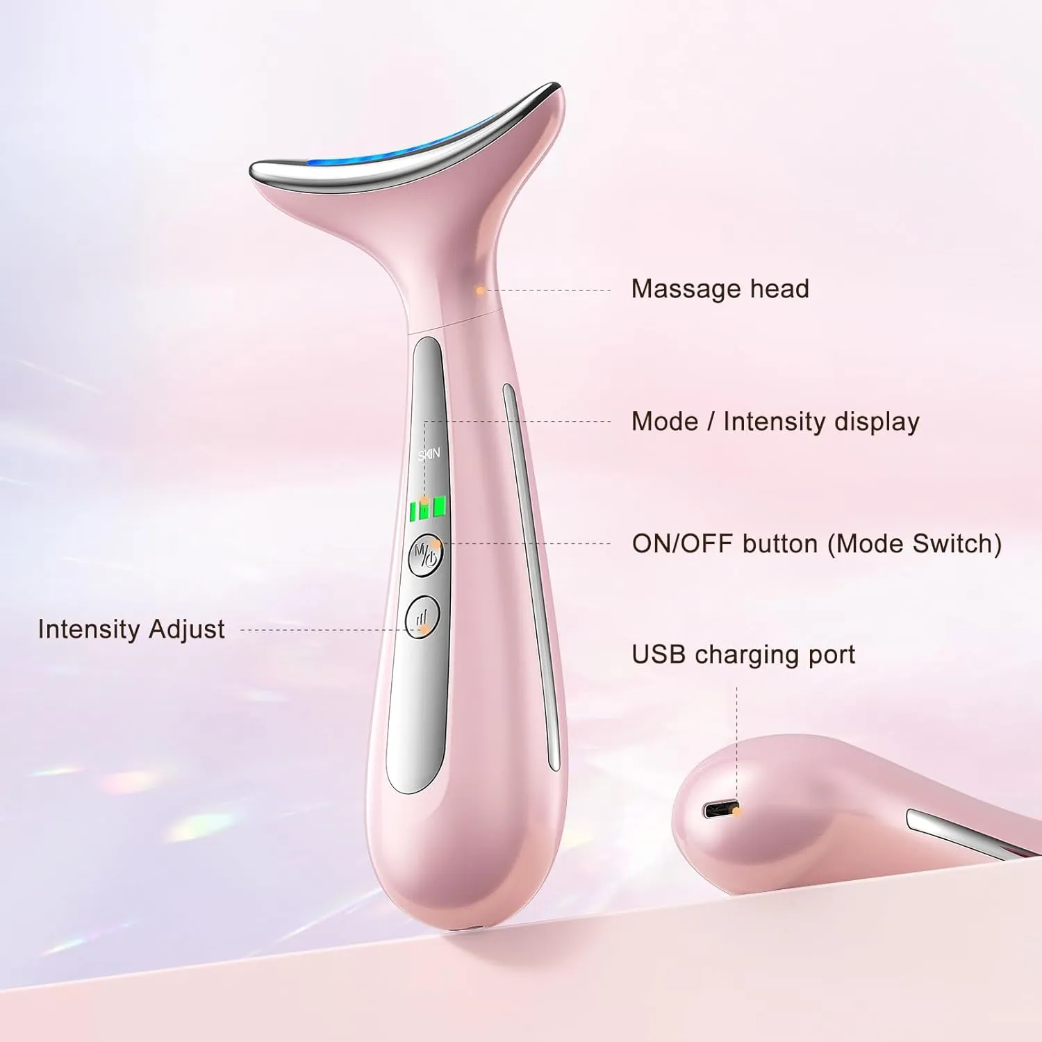 Facial and Neck Massager for Face, Neck & Eye - Skin Lifting & Firming - Wrinkle & Dark Circle Reducer - at Home Skin Care Face Sculpting Tool and Neck Massager