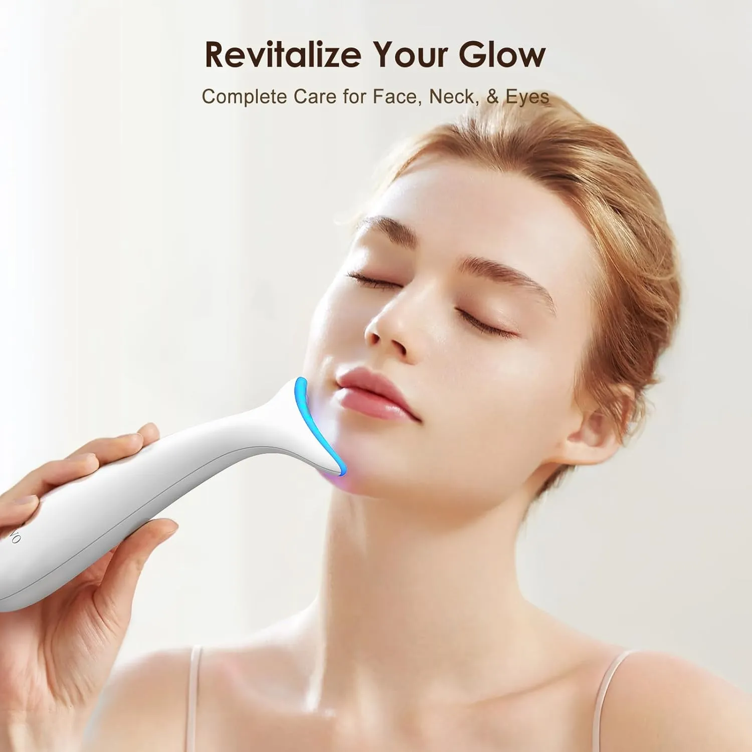 Facial and Neck Massager for Face, Neck - Skin Lifting & Firming - Wrinkle & Dark Circle Reducer - at Home Skin Care Face Sculpting Tool and Neck Massager-White