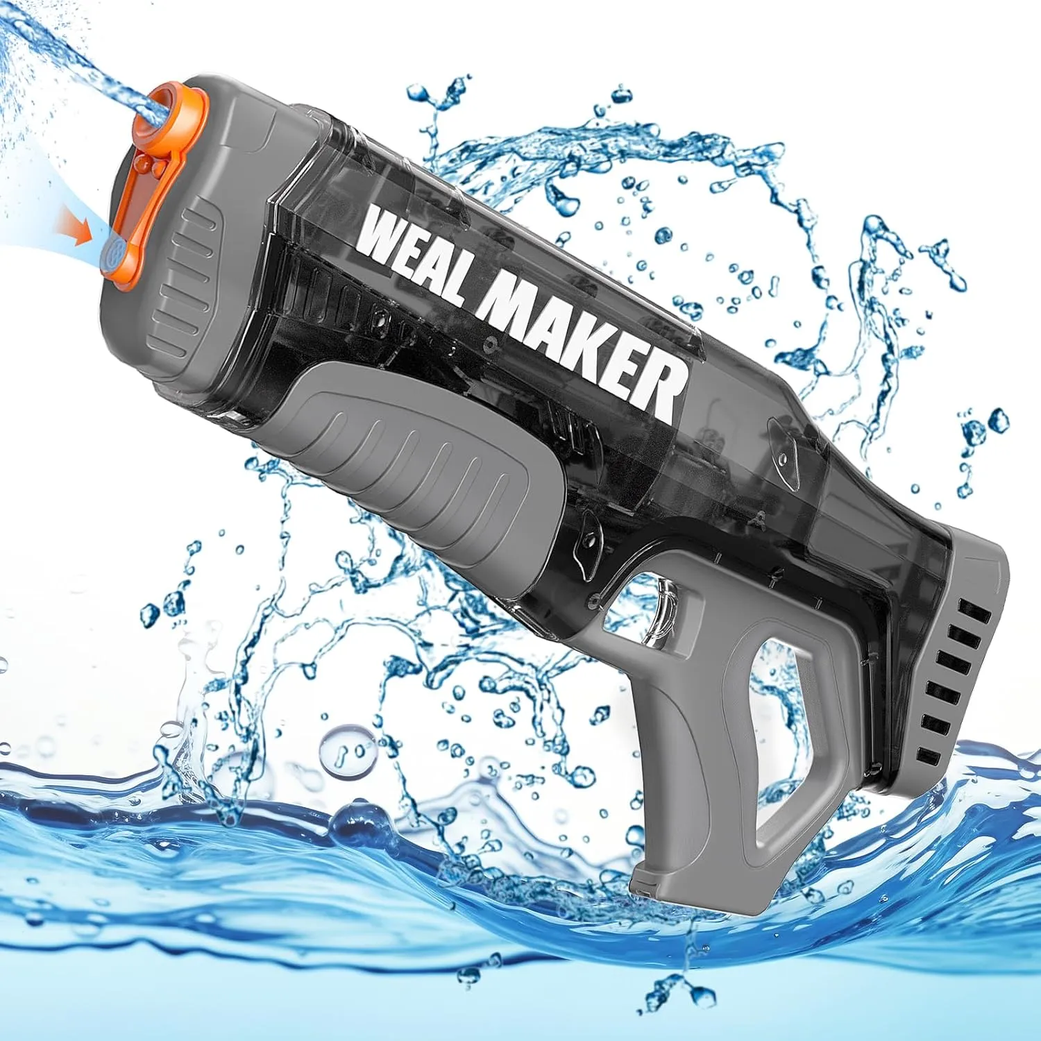 Fast Auto Suction Electric Water Gun,Full Auto 330  Continuous Water Pistol Up to 28-32FT Range,Powerful Water Guns for Adults/Kids,IP67 Waterproof Squirt Guns (2 Batteries)