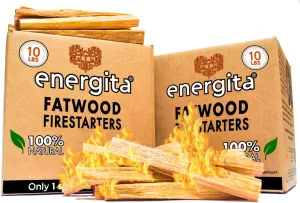 Fatwood Fire Starter Sticks, Premium 20 lbs Eco-Friendly Fast Fire Starting for Campfires, Fireplace, Grilling, BBQ, Wood Stove & More, Camping Essential Equipment, Waterproof Fire Starting