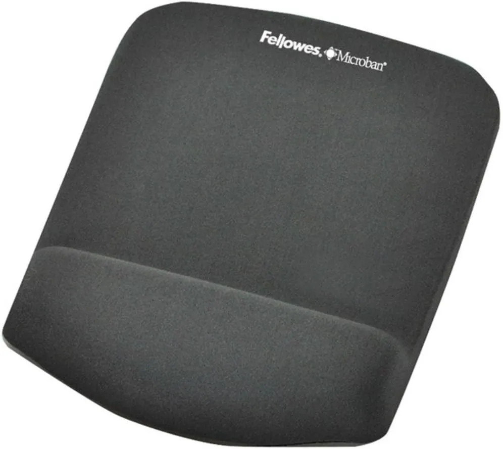 Fellowes PlushTouch Foam Mouse Pad Wrist Support with MICROBAN - Graphite (9252201)