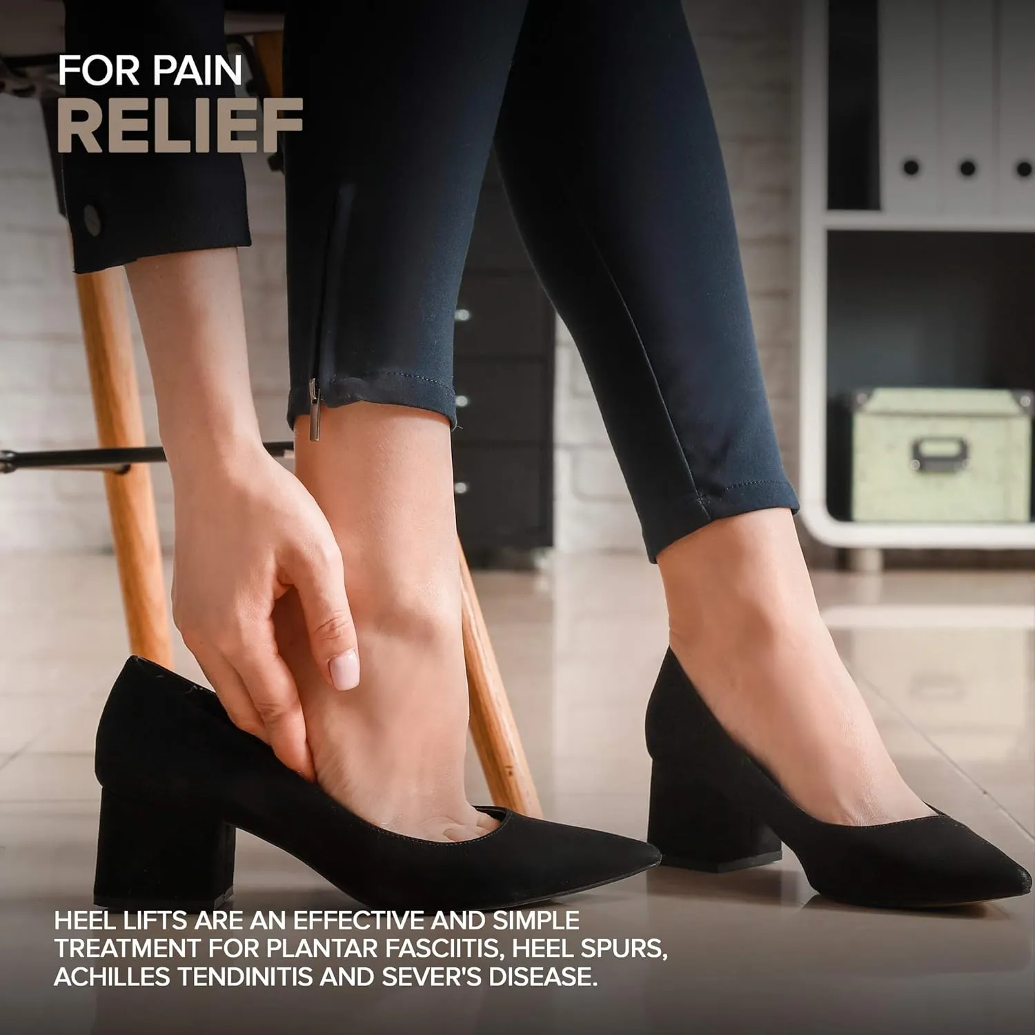Felt Heel Cushion Pad 1/2" with Adhesive for Pain Relief - 6 Pairs (12 Pieces)