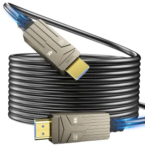 Fiber Optic HDMI Cable 75ft,18Gbps 4K@60Hz(4:4:4) Unidirectional Active 2.0 Cord,Support HDR10 eARC HDCP 2.2 3D CEC Atmos DTS:X, Ultra high Speed Flexible and Slim（22.5m）