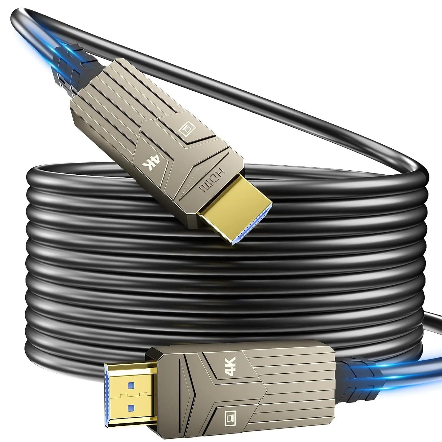 Fiber Optic HDMI Cable 75ft,18Gbps 4K@60Hz(4:4:4) Unidirectional Active 2.0 Cord,Support HDR10 eARC HDCP 2.2 3D CEC Atmos DTS:X, Ultra high Speed Flexible and Slim（22.5m）