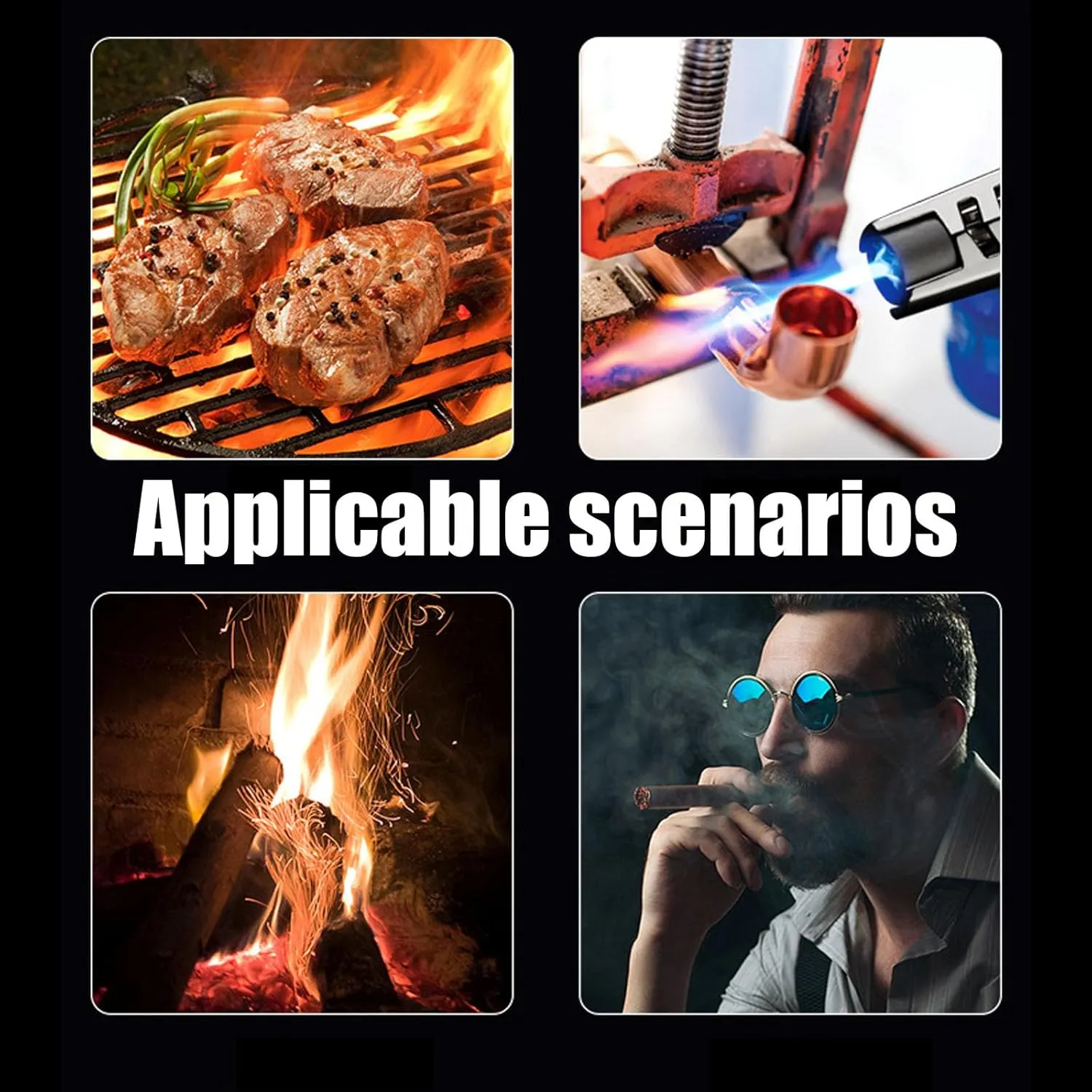 Fire Blaze - Fireblaze Lighters, Fireblaze Electric Lighters, Fireblaze Adjustable Double Arc Torch Lighters, Rechargeable Lighters for Outdoor Adventures (C)