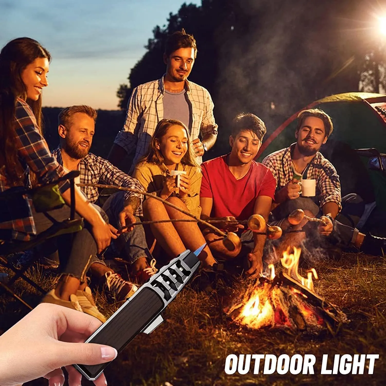 Fire Blaze Lighter, Fireblaze Electric Lighter,Powerful Firepower Adjustable Dual-Arc Torch Lighter (2PC Gold, 1PC Carbon Fiber   1PC Walnut)