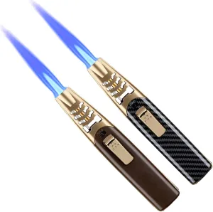Fire Blaze Lighter, Fireblaze Electric Lighter,Powerful Firepower Adjustable Dual-Arc Torch Lighter (2PC Gold, 1PC Carbon Fiber   1PC Walnut)