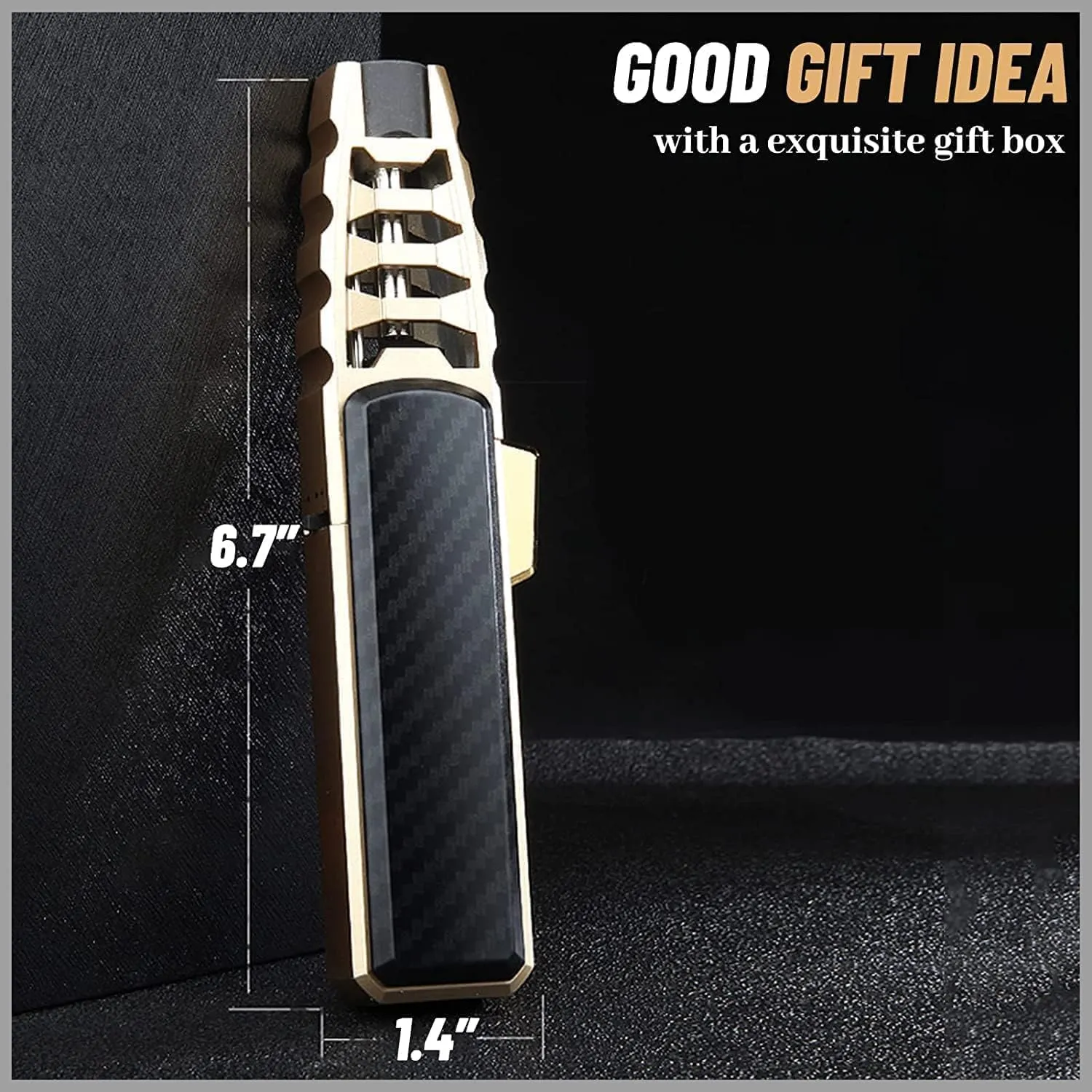Fire Blaze Lighter, Fireblaze Electric Lighter,Powerful Firepower Adjustable Dual-Arc Torch Lighter (2PC Gold, 1PC Carbon Fiber   1PC Walnut)