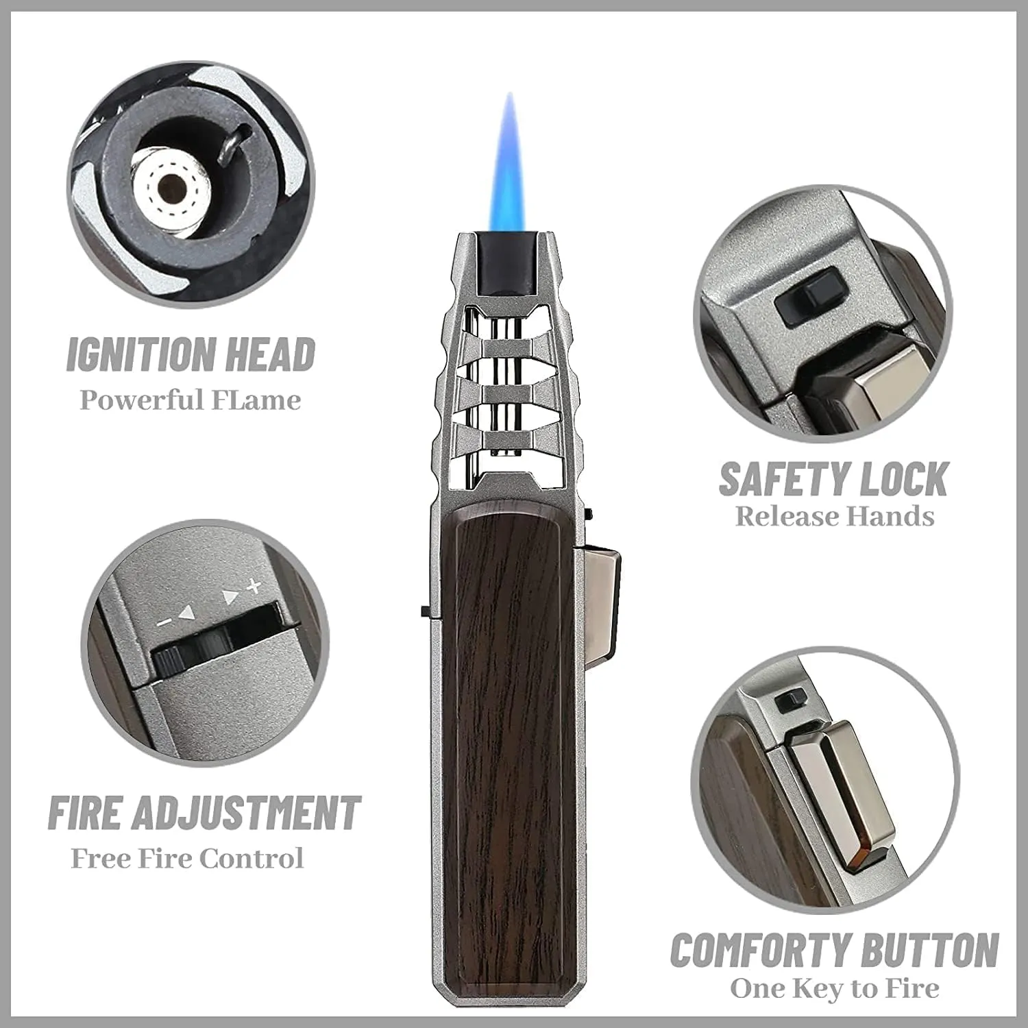 Fire Blaze Lighter, Fireblaze Electric Lighter,Powerful Firepower Adjustable Dual-Arc Torch Lighter (2PC Gold, 1PC Carbon Fiber   1PC Walnut)