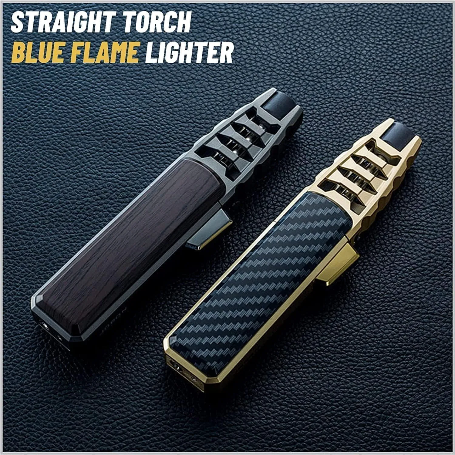 Fire Blaze Lighter, Fireblaze Electric Lighter,Powerful Firepower Adjustable Dual-Arc Torch Lighter (2PC Gold, 1PC Carbon Fiber   1PC Walnut)