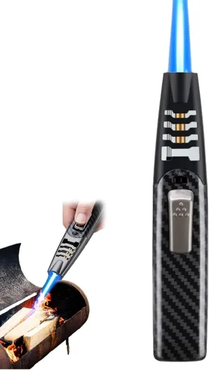 Fire Blaze Lighter, Fireblaze Lighter, Powerful Adjustable Flame Torch Lighter, Waterproof and Windproof Jet Bright Fire Lighter(Black Chrome)