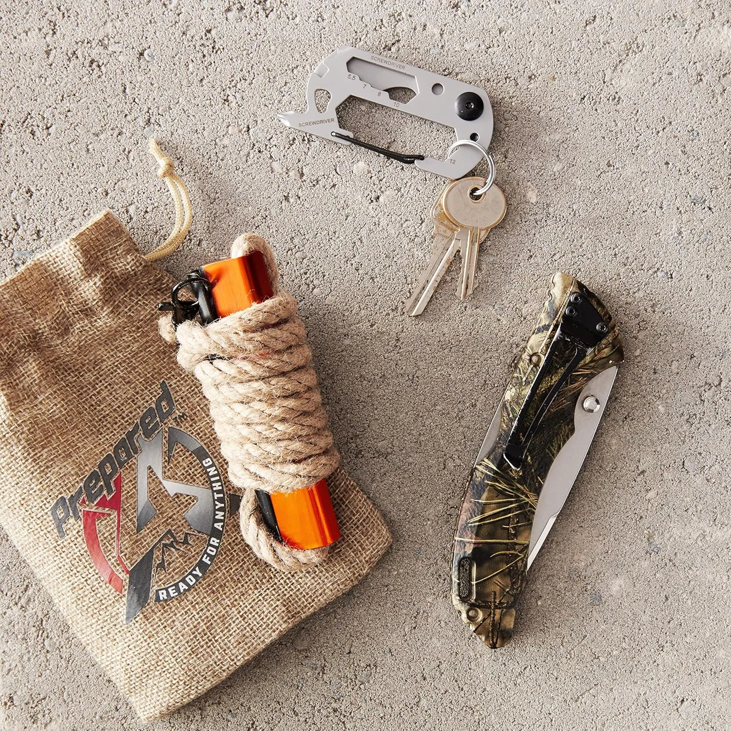 Fire Starter Survival Tool - All-in-One Flint and Steel Fire Starter Kit - Ferro Rod Fire Starter with 36" Waterproof Tinder Wick Rope and Steel Fire Striker - Patented Firestarter | Prepared4X