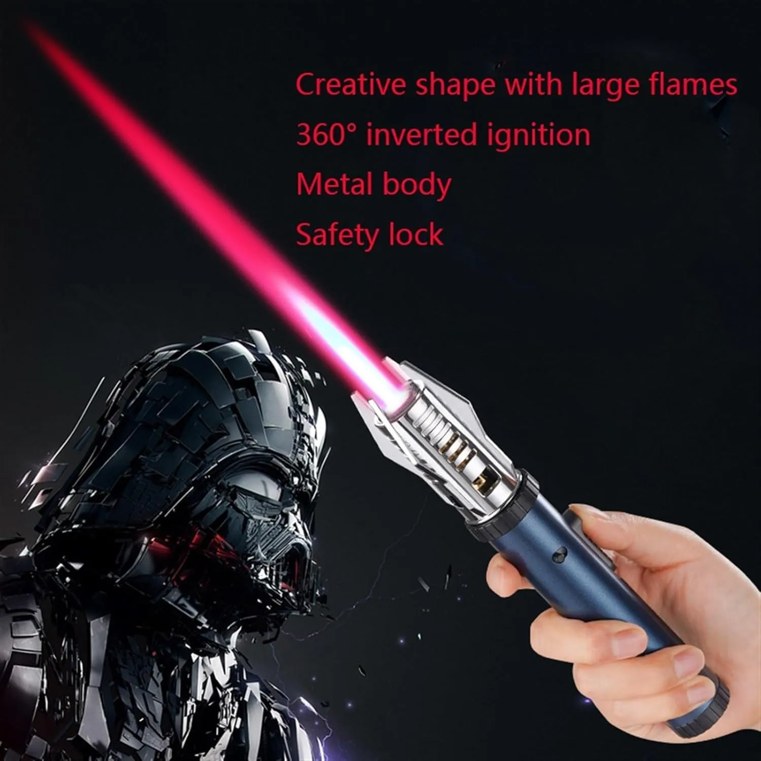 Fireblaze Plasma Lighter - Lightsaber-Inspired Dual Fuel System (Electric Arc & Butane Torch) with Stormproof Flame Control, Rechargeable Windproof Lighter(#2)