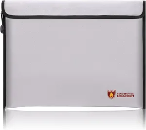Fireproof Waterproof Zipper Bag for Cash & Valuables - Secure Document Holder with Silver Horizontal Design, Durable Money Pouch for Emergency Storage & Safe Accessories