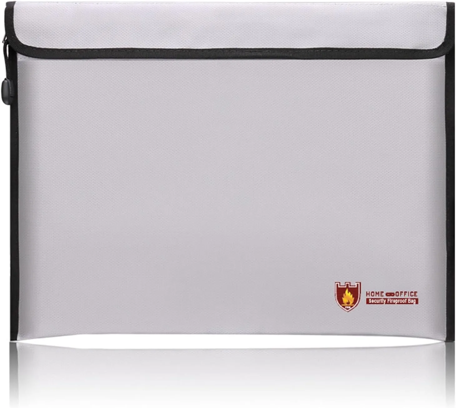 Fireproof Waterproof Zipper Bag for Cash & Valuables - Secure Document Holder with Silver Horizontal Design, Durable Money Pouch for Emergency Storage & Safe Accessories