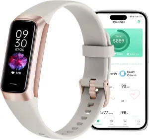 Fitness Tracker Smart Watch with Blood Pressure Heart Rate Sleep IP67 Waterproof Health Watch Fitness Activity Tracker Step Calorie Counter Pedometer Watches for Men Women Android iOS Phone (White)