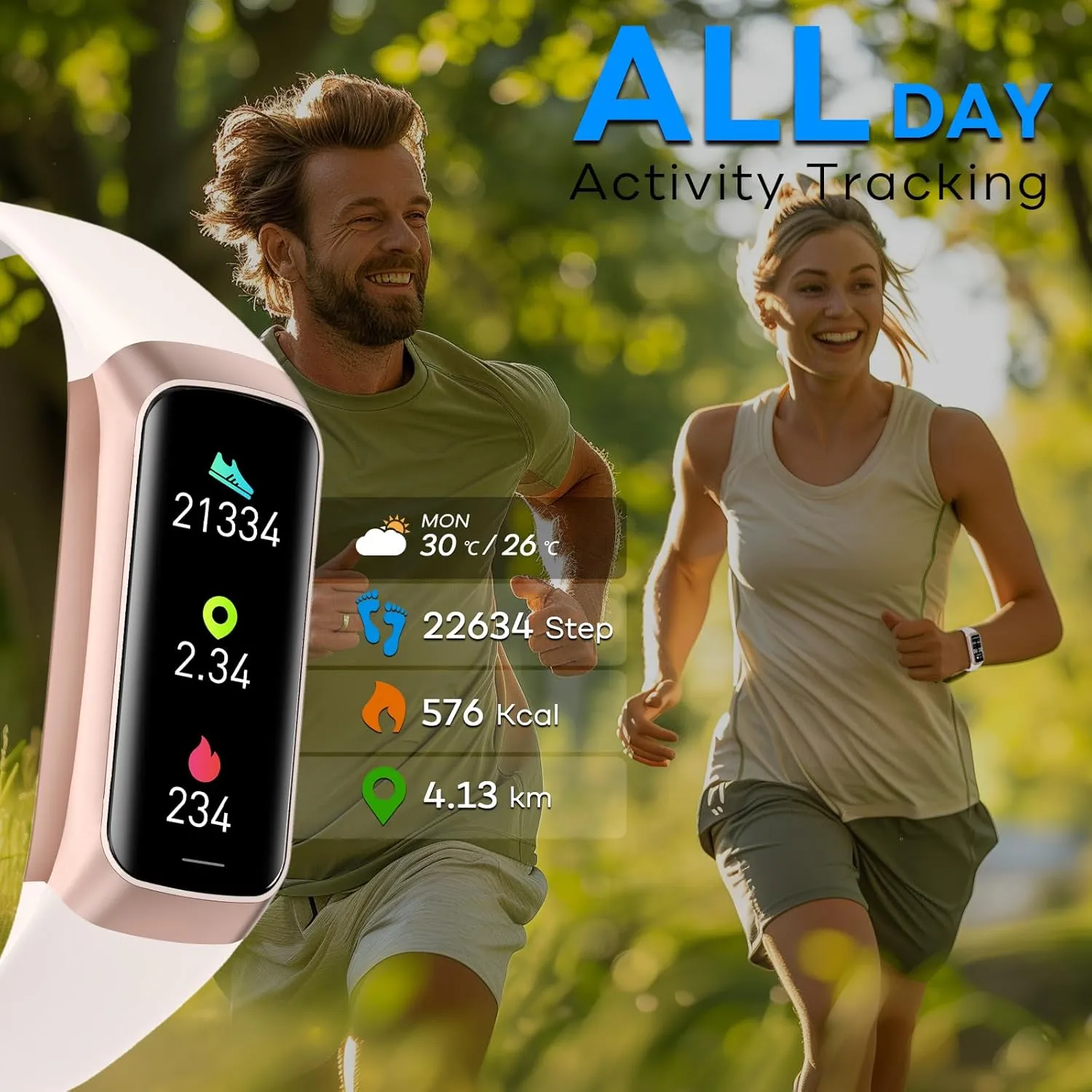Fitness Tracker Watch, Smart Watch with Blood Pressure Heart Rate Sleep IP67 Waterproof Health Watch Fitness Activity Tracker Step Calorie Counter Pedometer Watches for Men Women Android iOS Phone
