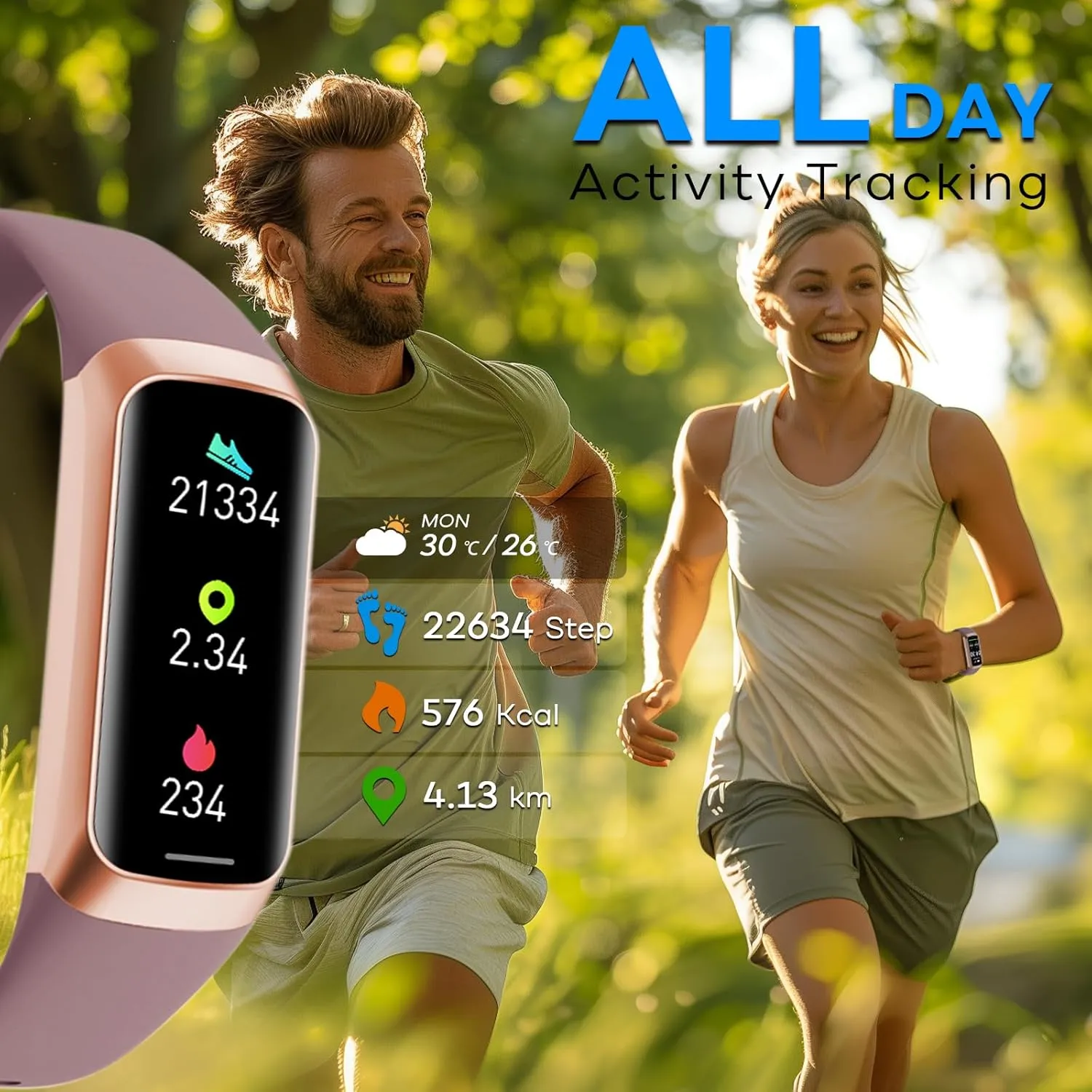 Fitness Tracker Watch, Smart Watch with Blood Pressure Heart Rate Sleep IP67 Waterproof Health Watch Fitness Activity Tracker Step Calorie Counter Pedometer Watches for Men Women Android iOS Phone