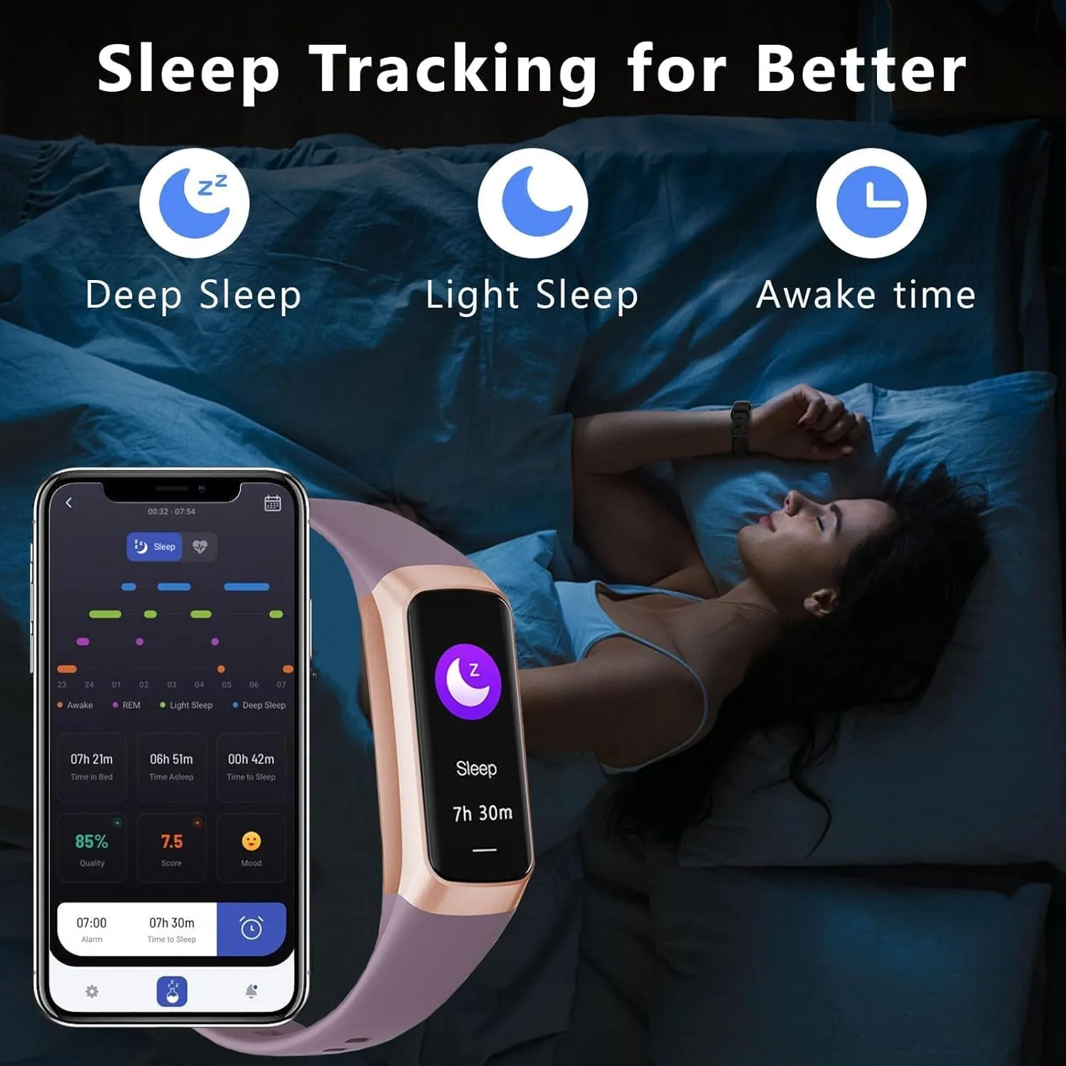 Fitness Tracker with 24/7 Heart Rate Blood Oxygen Sleep Monitor,Activity Tracker with 1.1" AMOLED Touch Color Screen, Multiple Sport Modes Step Counter,IP68 Waterproof for Women Men