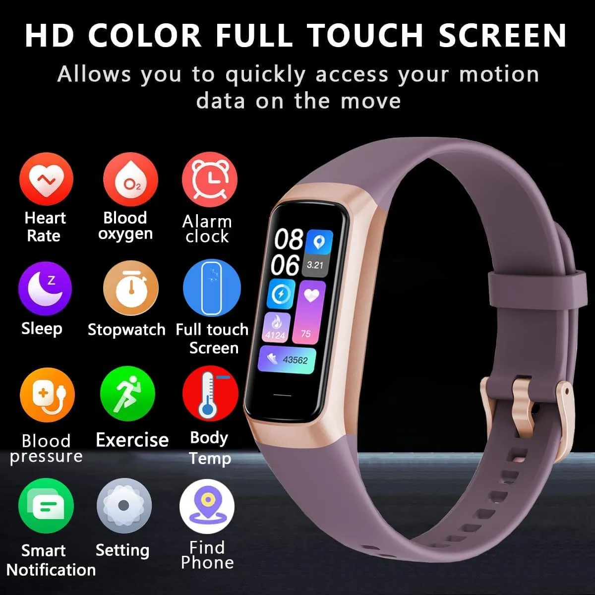 Fitness Tracker with 24/7 Heart Rate Blood Oxygen Sleep Monitor,Activity Tracker with 1.1" AMOLED Touch Color Screen, Multiple Sport Modes Step Counter,IP68 Waterproof for Women Men