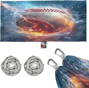 Flame Baseball Camping Hammock, 330 lbs with 2 Tree Straps, Carry Bag, Single Portable Hammock for Outdoor/Indoor, Hiking, Beach, Backpacking, Travel