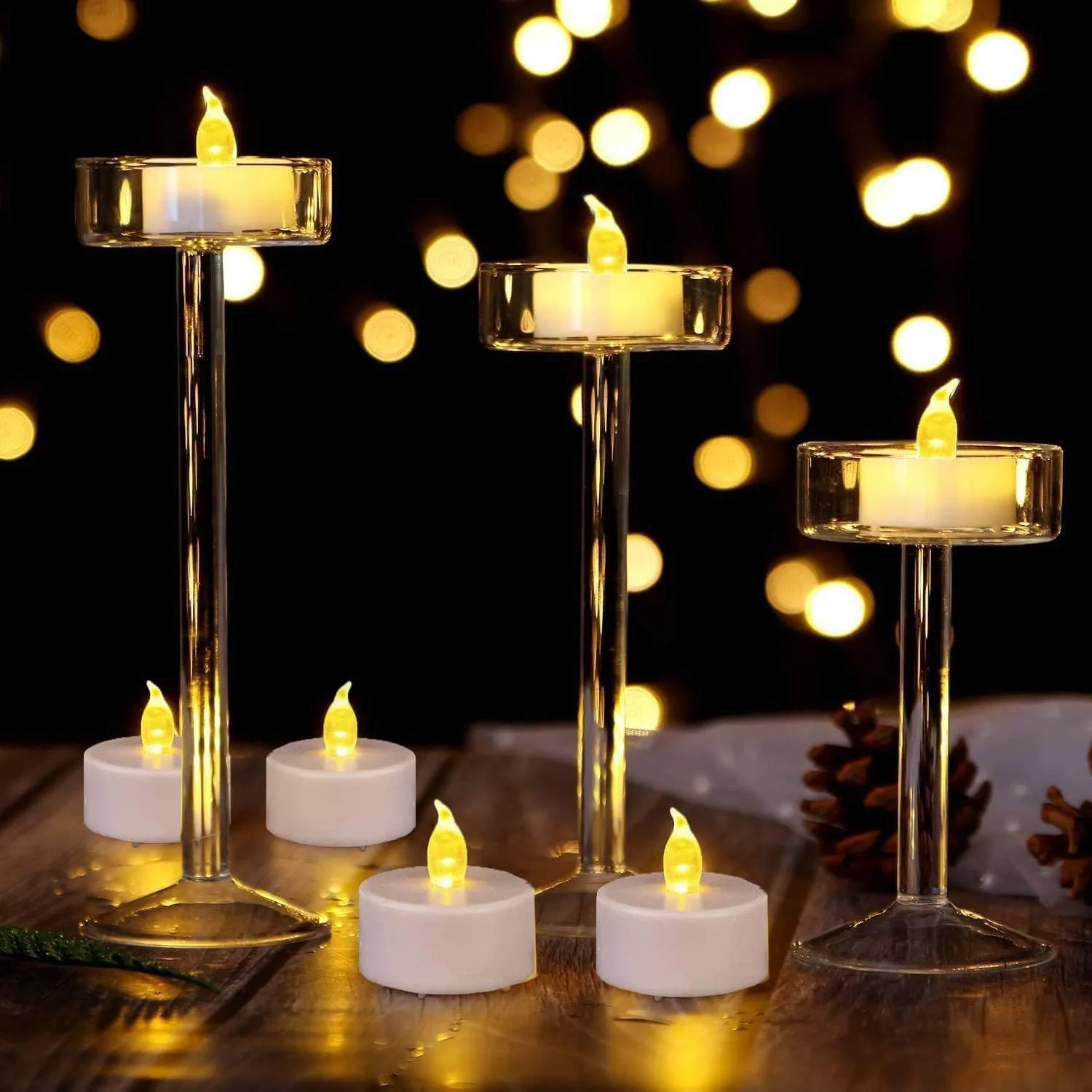 Flameless LED Tea Lights Candles, Battery Operated Flickering Electric Fake Candles Bulk, 100Pack Powered Votive Tealights Long Lasting 200H  Bright Warm Yellow Lamp for Seasonal & Festive Decoration